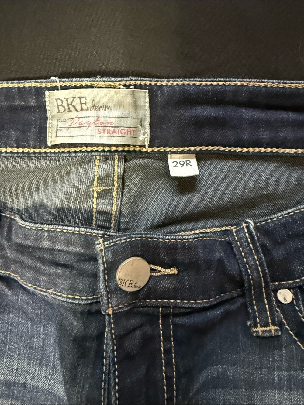 BKE Dark Blue Straight Leg Jeans